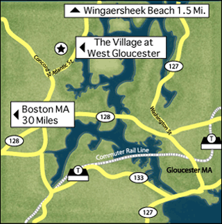 Map of Cape Ann and The Village at West Gloucester